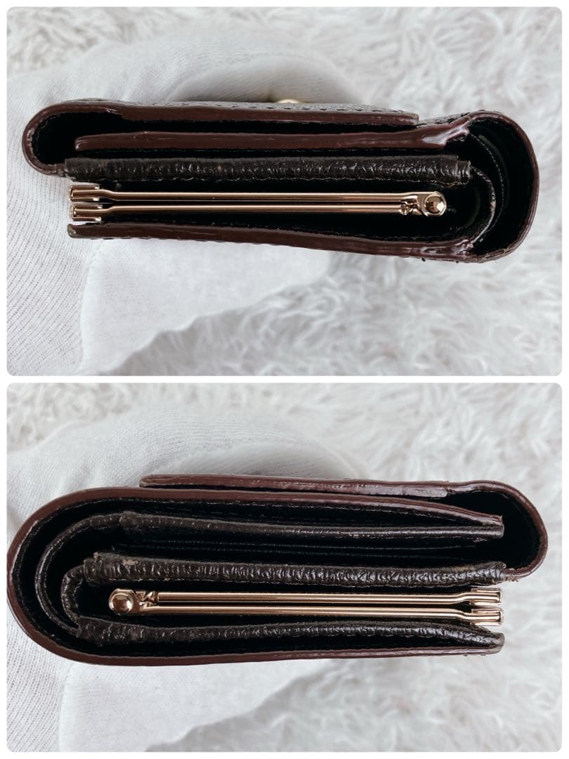 極美品✨ヴィヴィアンウエストウッド 三つ折り財布 ブラウンがま口 ビッグオーブ