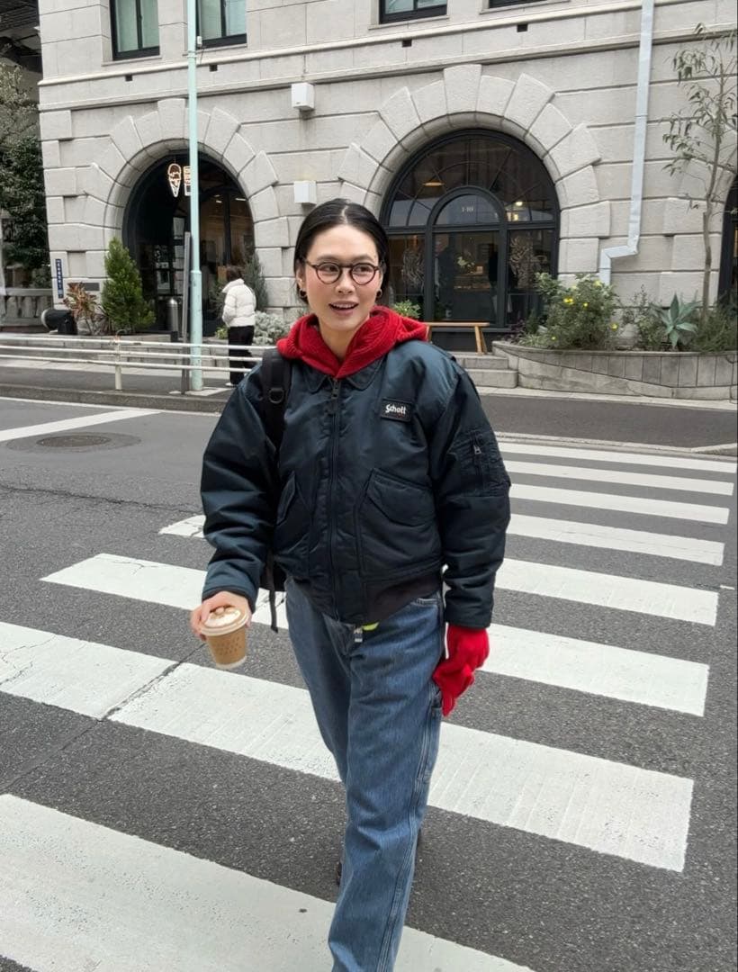 専用田中シェン着Schott NYC flight jacket M Navy