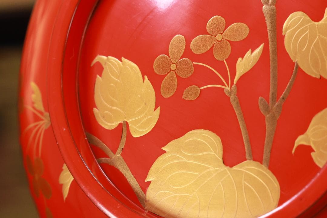 nori、時代漆器　輪島塗　草花金蒔絵　吸物椀　五客　木製 BJ128