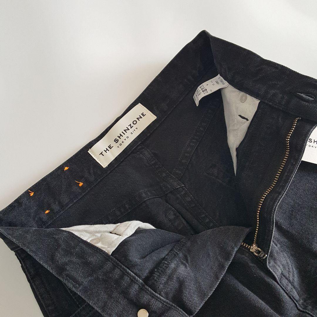 新品 シンゾーン レディース キャロット デニムパンツ ブラック サイズ32