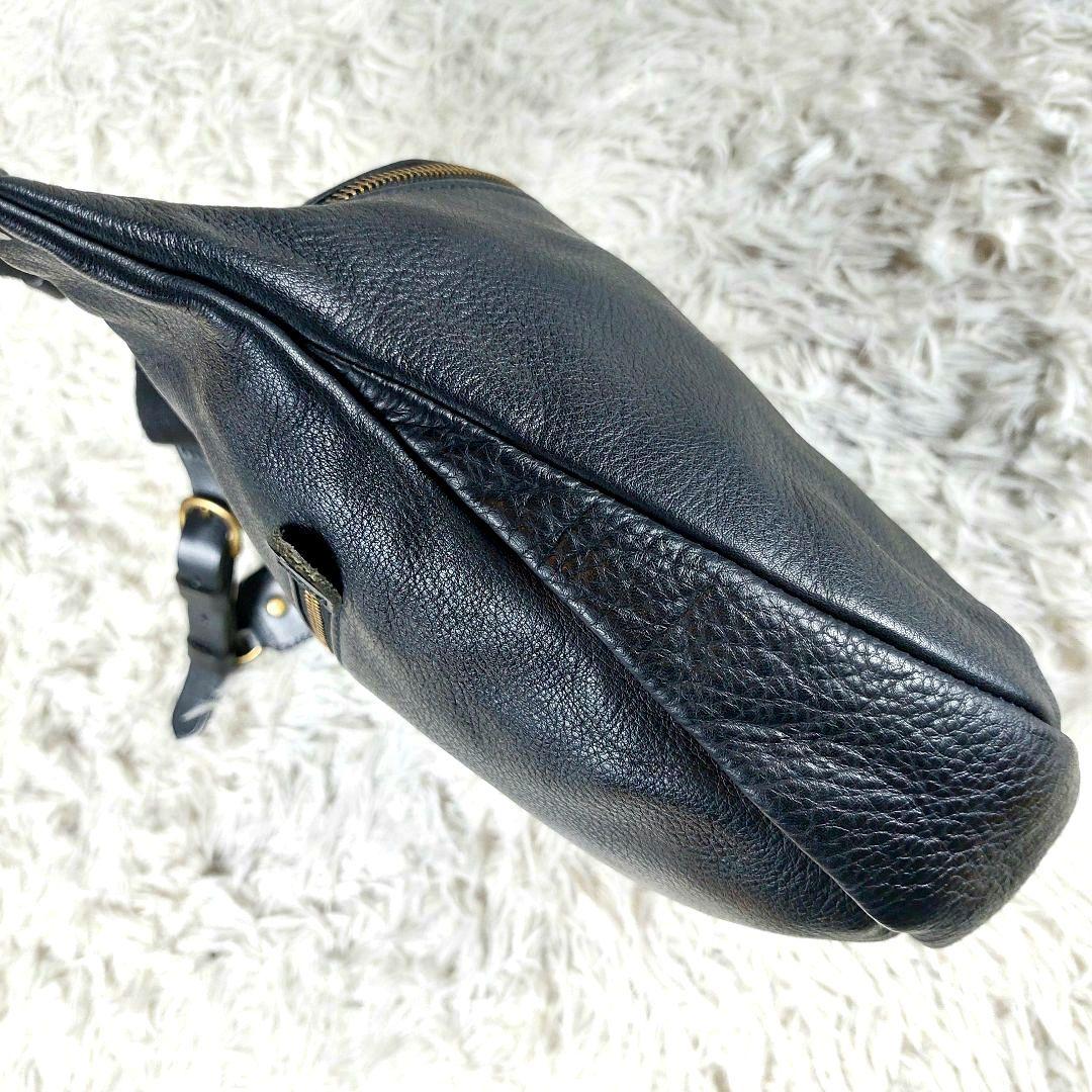 極美品 CLEDRAN シボ革 オールレザーバイカラー ショルダーボディバッグ