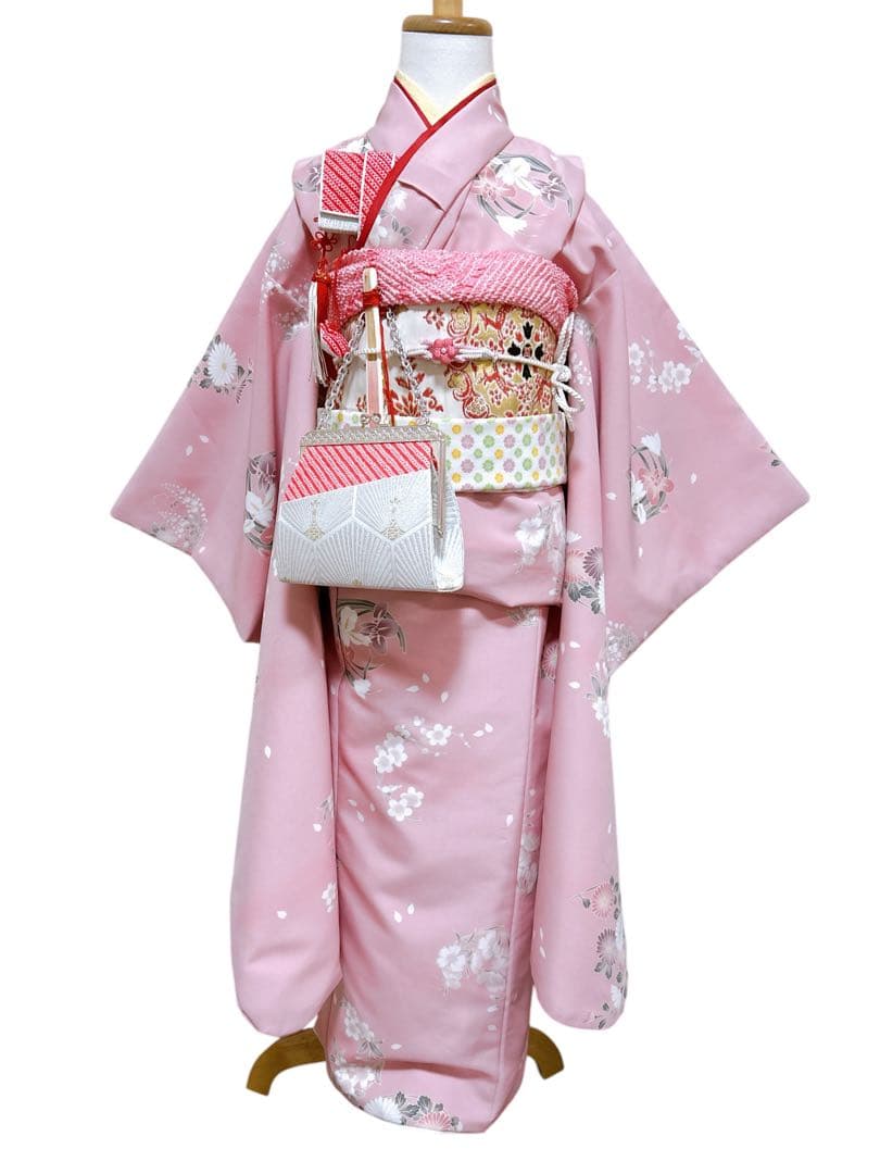 優しいピンク♡七五三　7歳　女の子　セット　一式　白