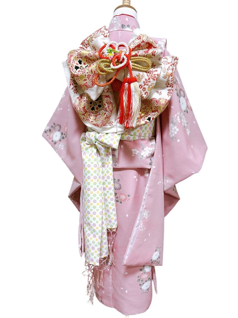 優しいピンク♡七五三　7歳　女の子　セット　一式　白