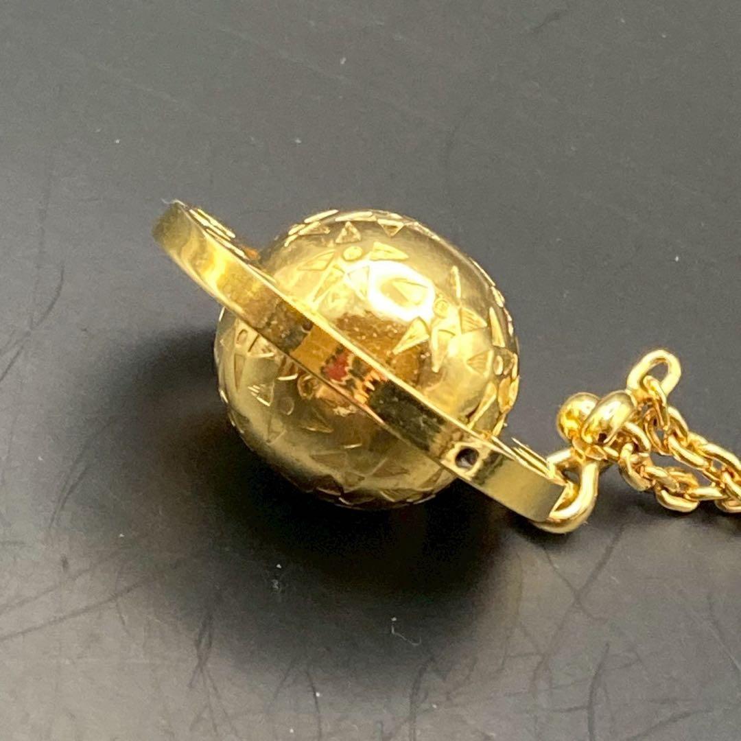 【美品】セリーヌ　バッグチャーム　スターボール　ゴールド　キーリング　回転