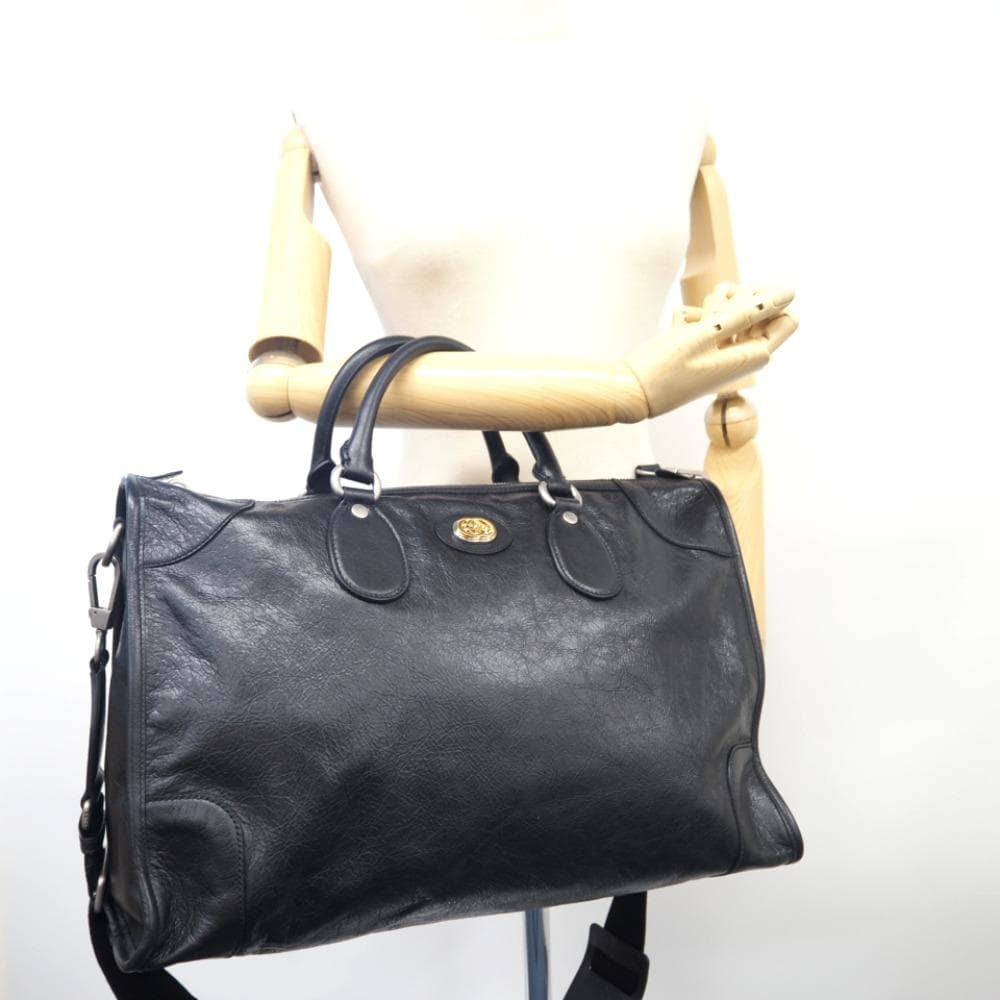 【GUCCI】 レザー2WAY トートバッグ 575820 ブラック