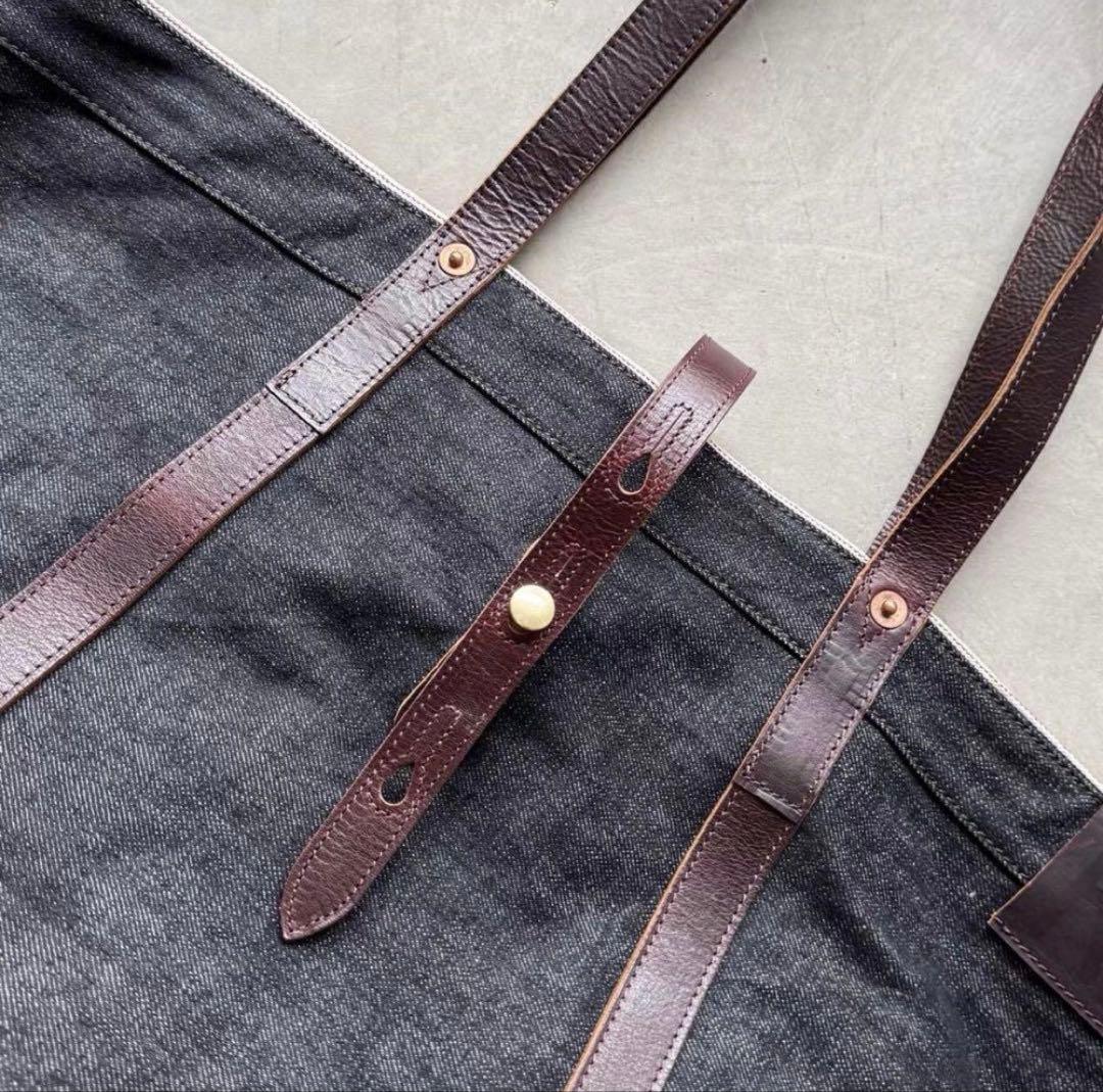 RRL 肩掛け ブラック デニム トートバッグ