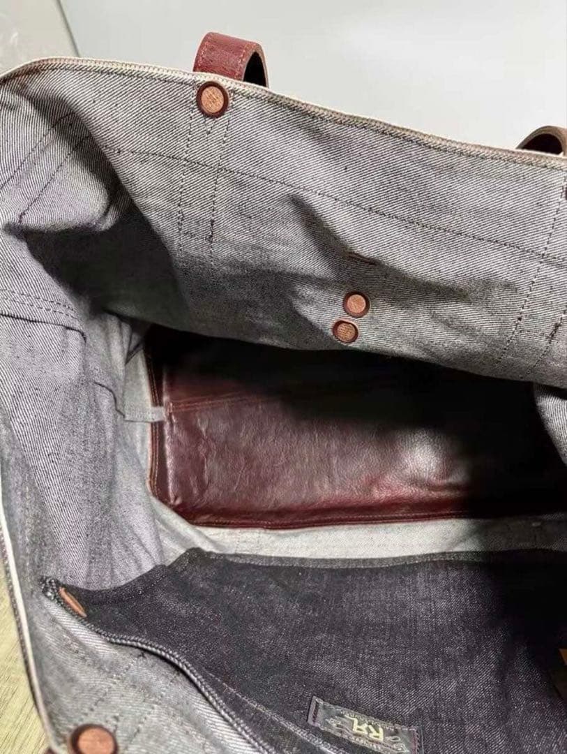 RRL 肩掛け ブラック デニム トートバッグ