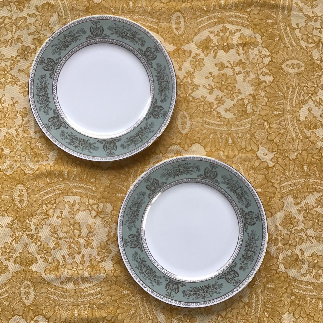 WEDGEWOOD コロンビアセージグリーン　ペアディナープレート　美品　希少