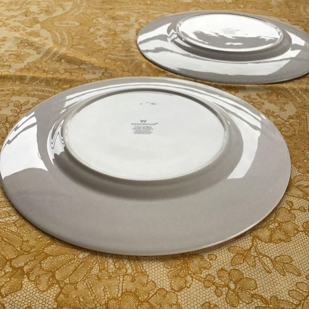 WEDGEWOOD コロンビアセージグリーン　ペアディナープレート　美品　希少