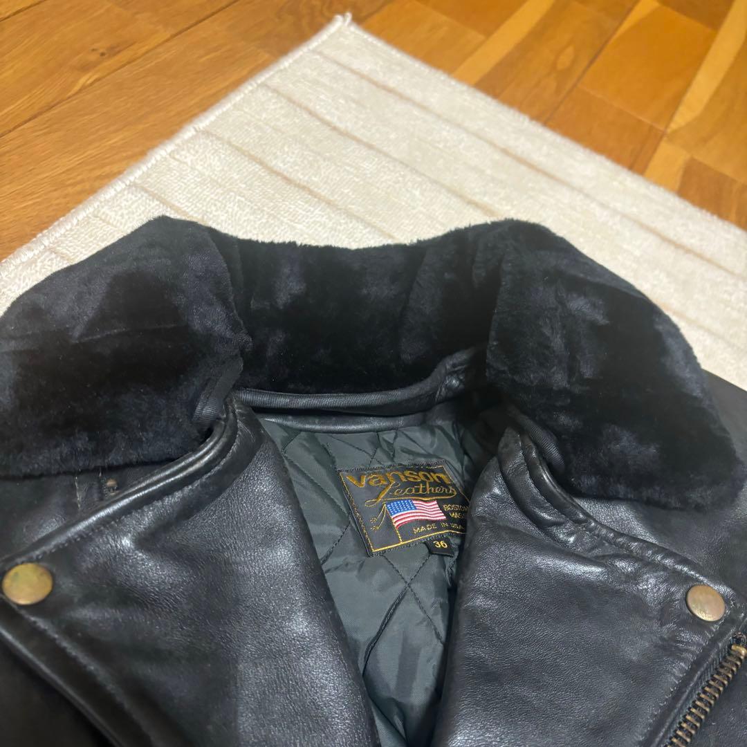 usa製　vanson ボア ダブル　レザー ライダース