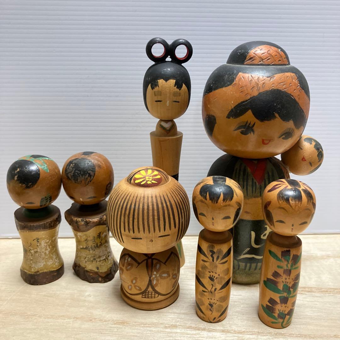 E-壁 伝統工芸品 こけし 創作こけし まとめ売り 7点セット 民芸品