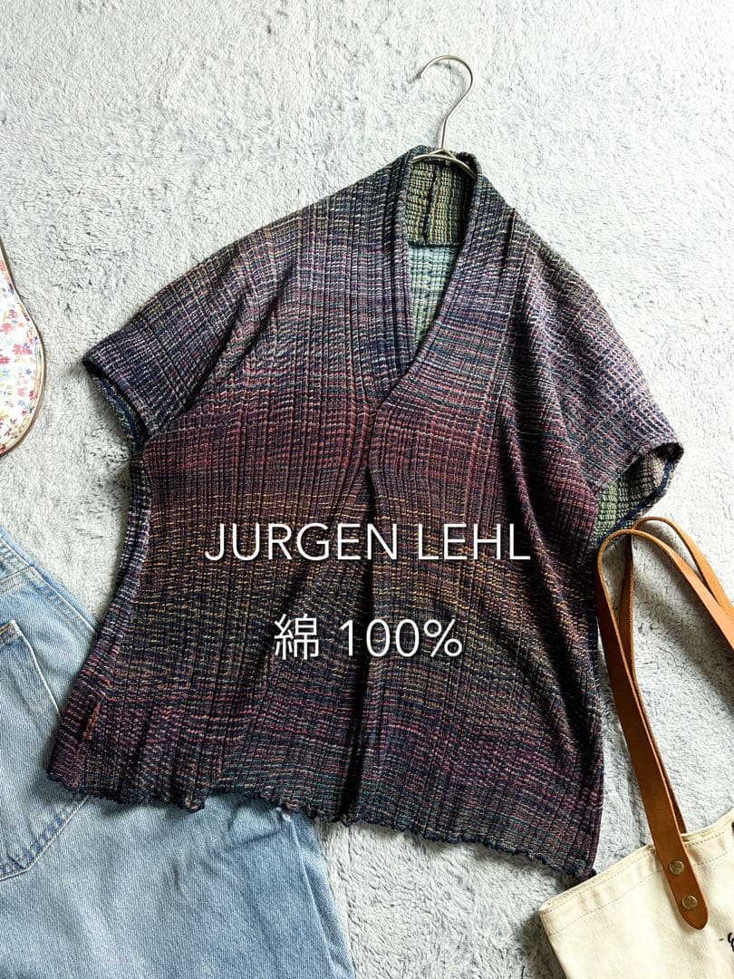【JURGEN LEHL】綿100% グラデーション プリーツスキッパーシャツ