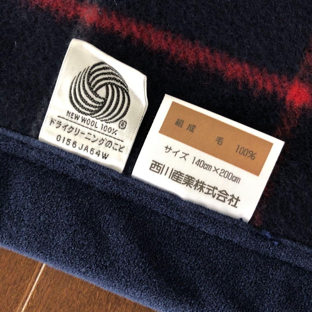 Burberrys ウール　毛布　オールド　バーバリー　ネイビー　チェック　毛