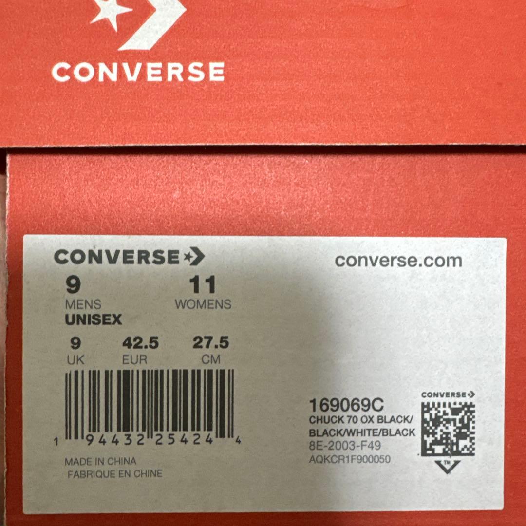 靴 FRAGMENT/MONCLER CONVERSE CHUCK70OXBLACK