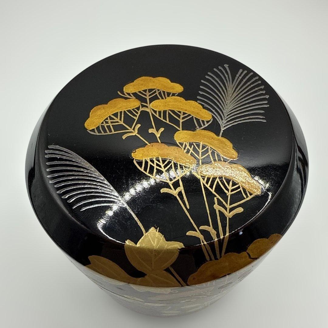 茶道具　輪島塗　秋草蒔絵　棗　なつめ　在名あり　供箱