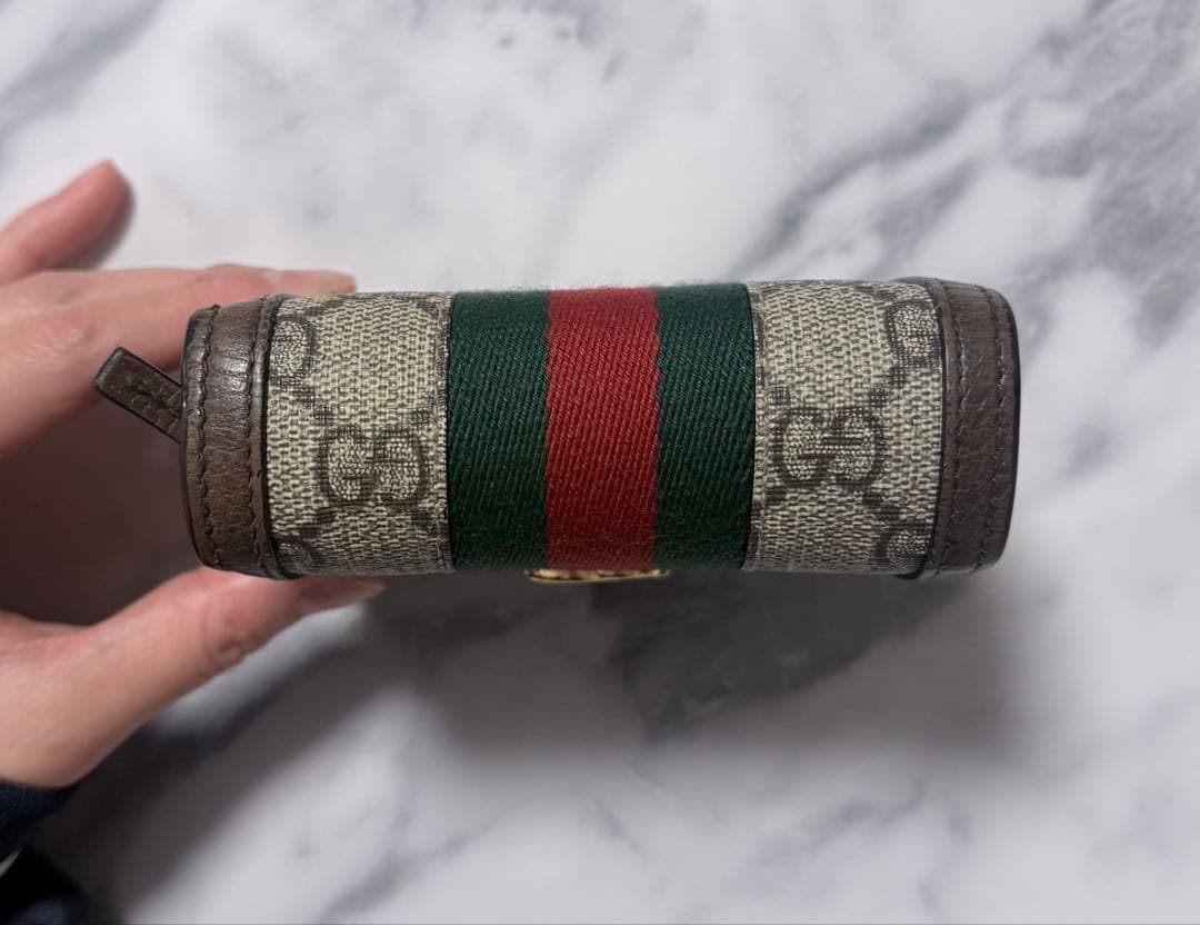 GUCCI オフィディア シェリーライン GGスプリーム 二つ折り財布