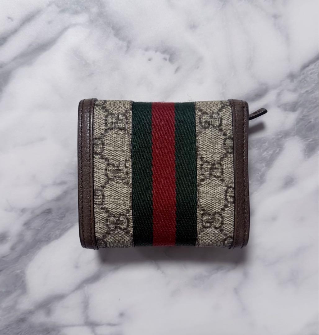 GUCCI オフィディア シェリーライン GGスプリーム 二つ折り財布