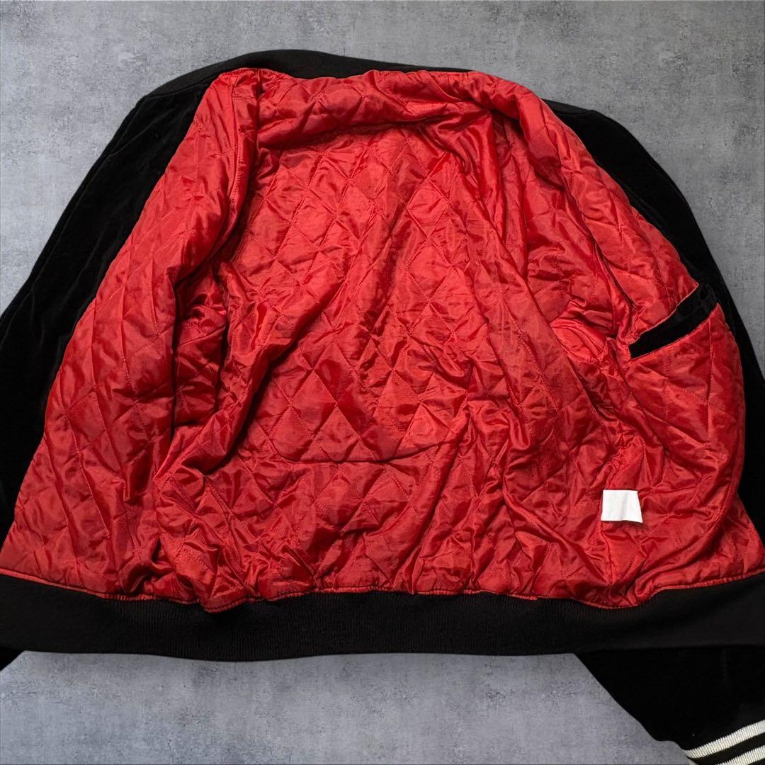 スカジャン 別珍 2XL 龍 富士山 刺繍 BTS SUGA 着用デザイン 黒