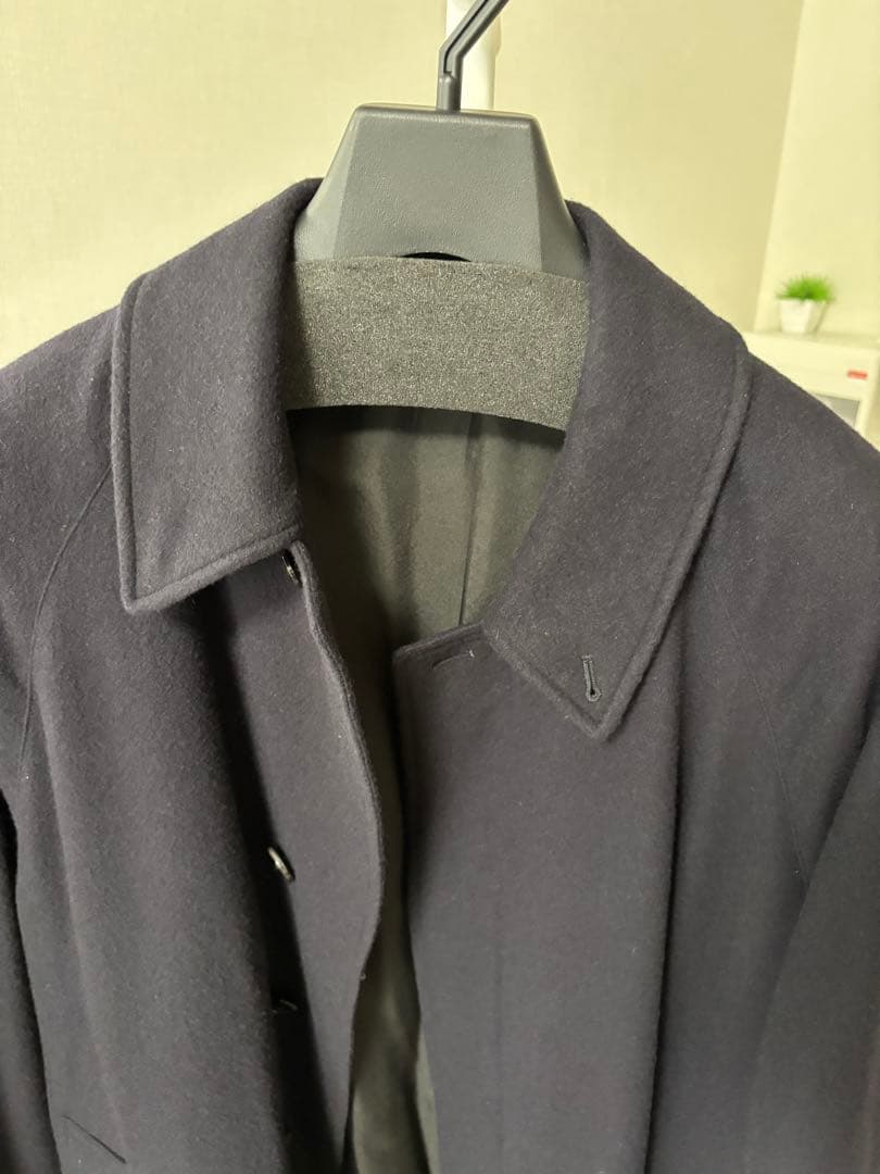 comoli 24AW カシミヤバルカラーコート　ネイビー　サイズ3
