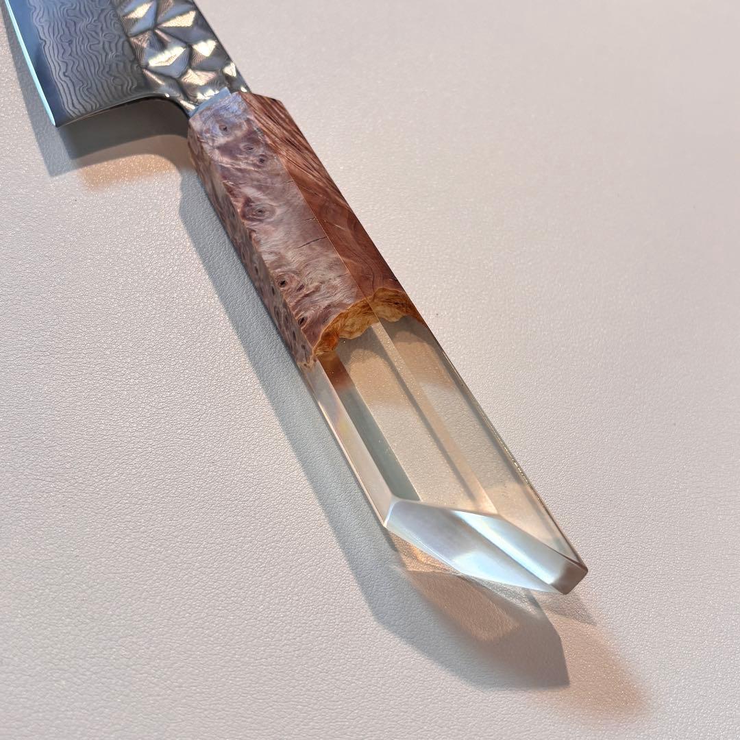 ダマスカスシェフナイフ AUS10 ダマスカス牛刀　203mm