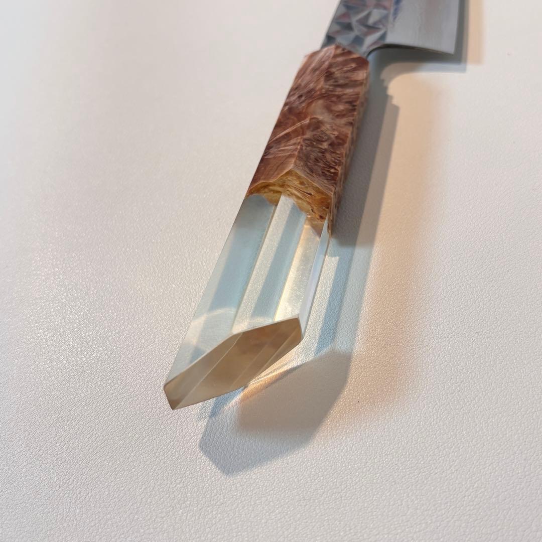 ダマスカスシェフナイフ AUS10 ダマスカス牛刀　203mm