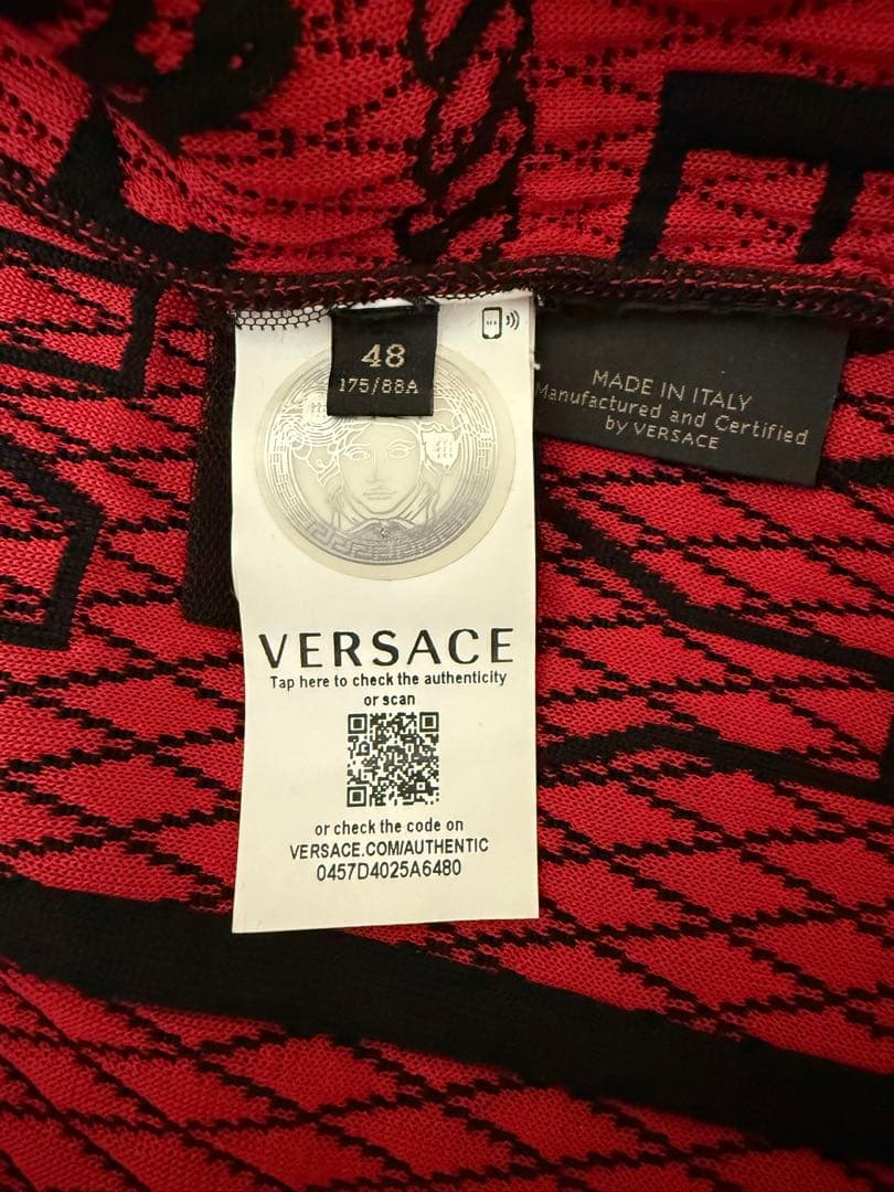 VERSACE プリントジャンパー 黒/赤