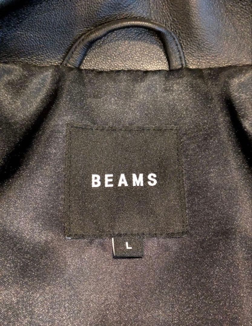 美品】BEAMS　ビームス レザー ジップブルゾン