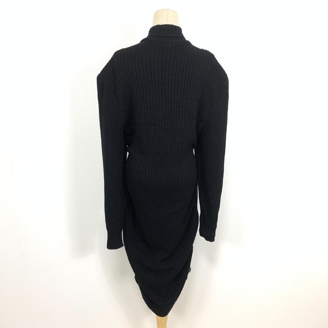 LA7784 CELINE セリーヌ レザー 切替えトレンチコート ブラック46