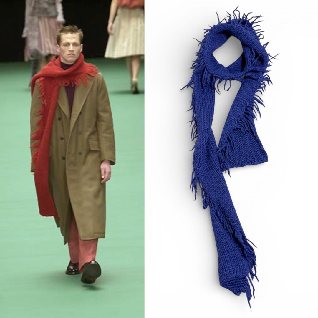 00aw ライカ期 DRIES VAN NOTEN フリンジ ロングマフラー
