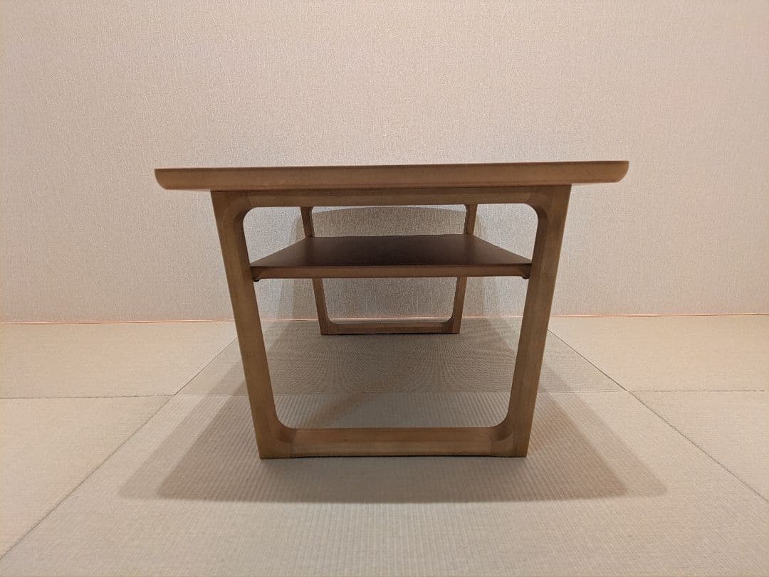【カリモク】 Chitano センターテーブル ローテーブル 棚付き ナチュラル