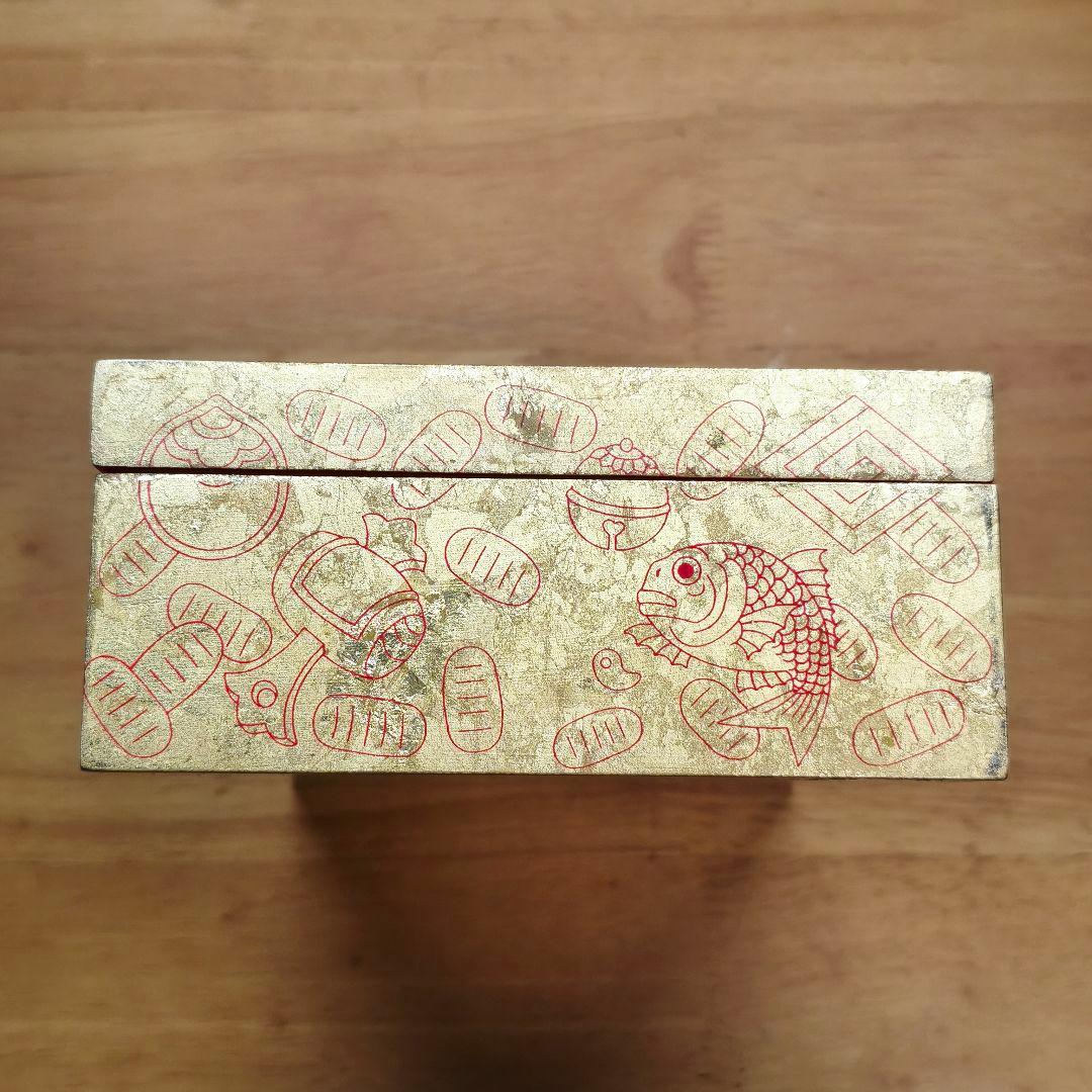 ​【本金箔】水晶院 宝当箱 四神・恵比寿 縁起物 お宝箱 ジュエリーケース　①