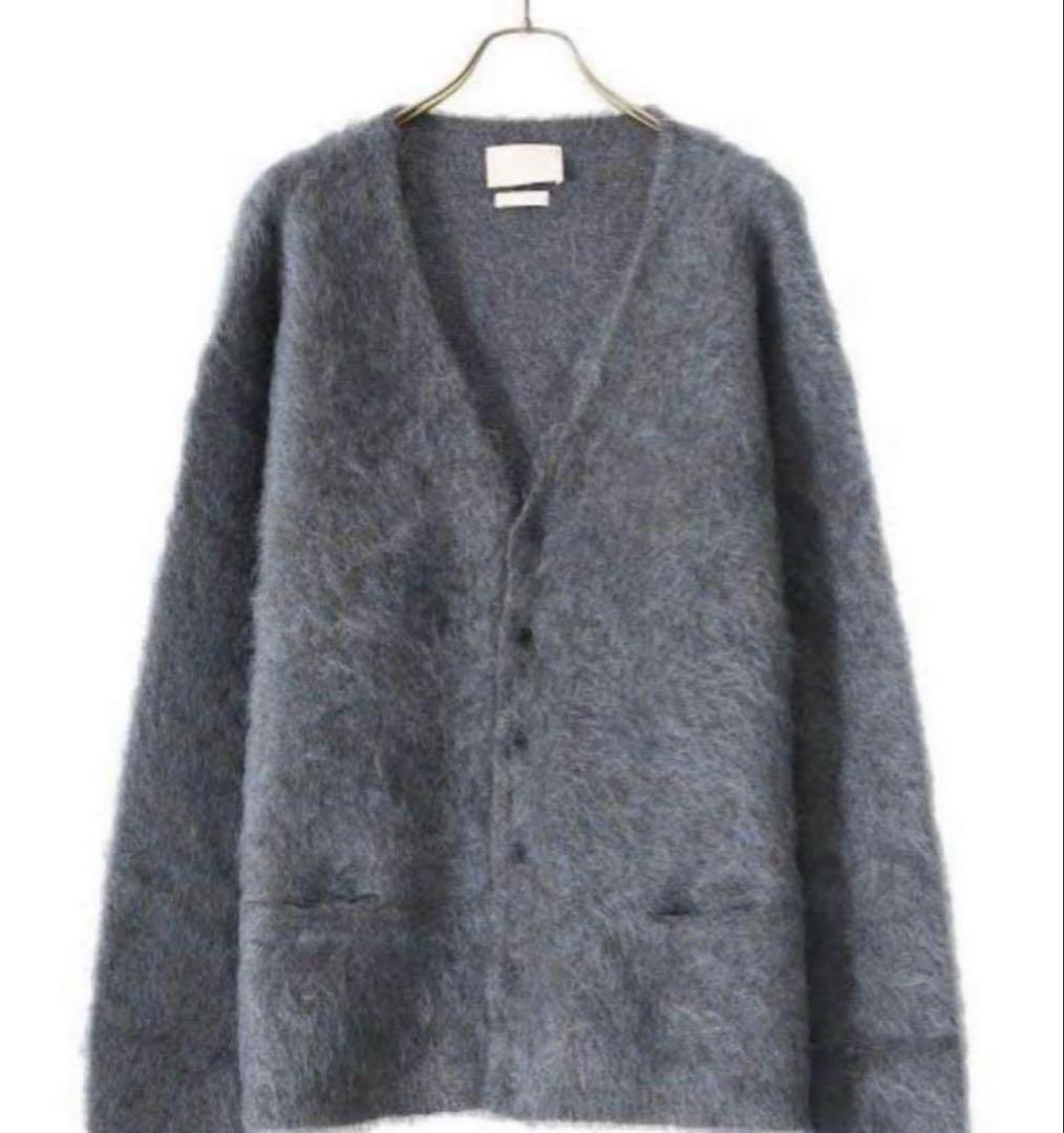 トップス YOKE / LOOSED MOHAIR CARDIGAN blue gray