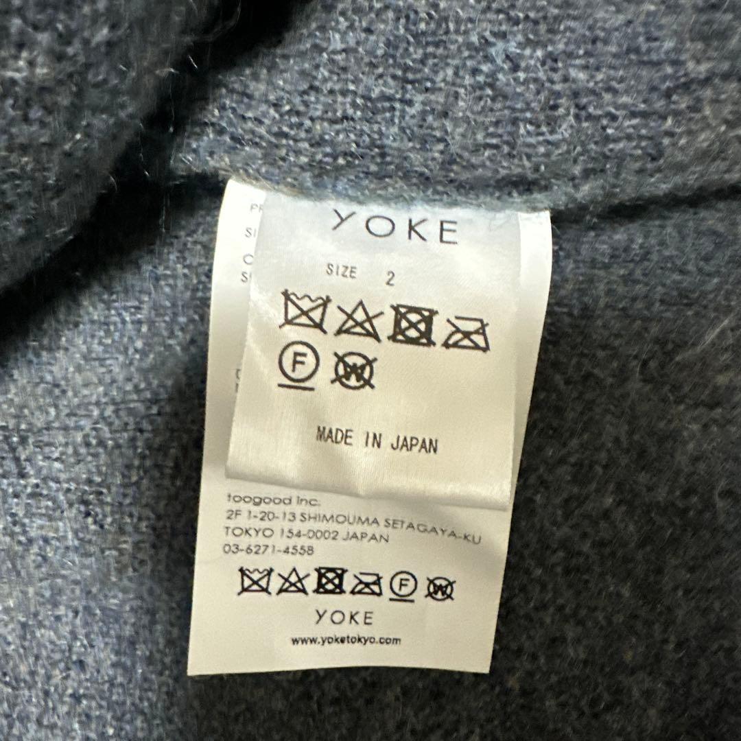 トップス YOKE / LOOSED MOHAIR CARDIGAN blue gray