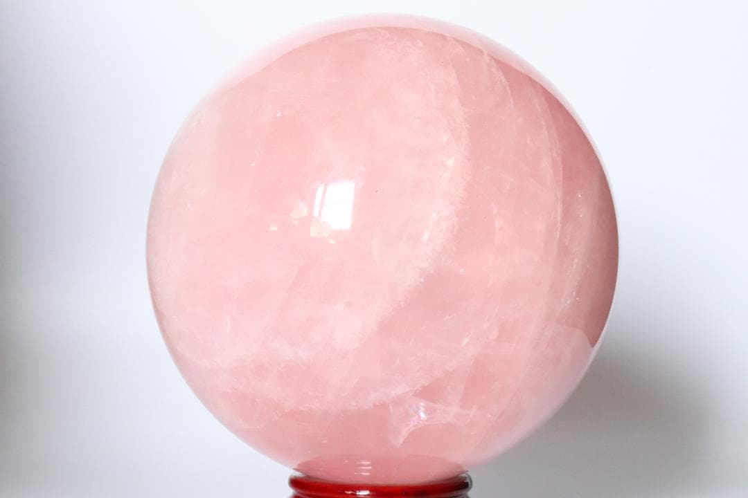【本物保証】ローズクォーツ 水晶 丸玉 スフィア 3Kg 天然石 台座付