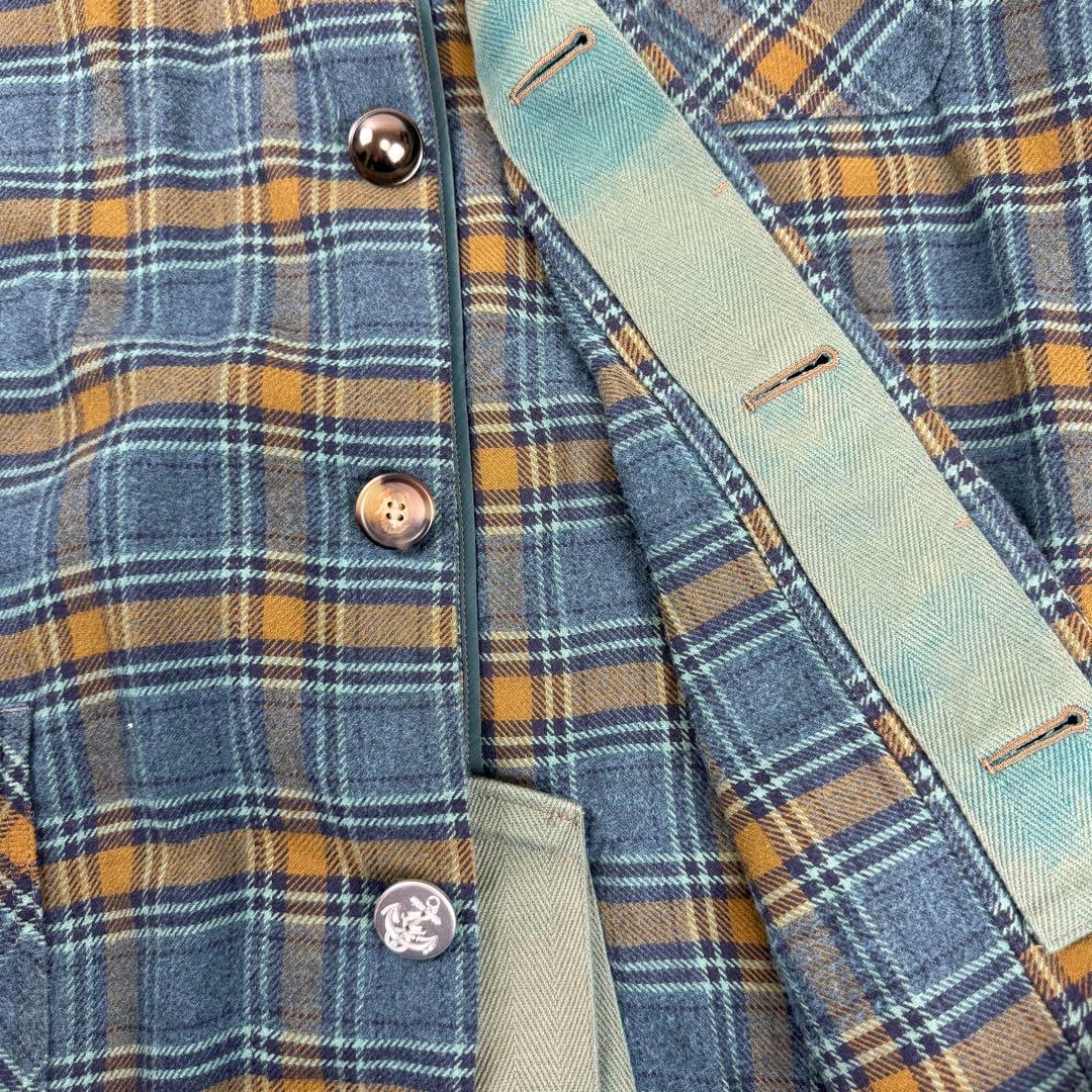 sacai サカイ グラデーションチェックシャツコート　フランネル