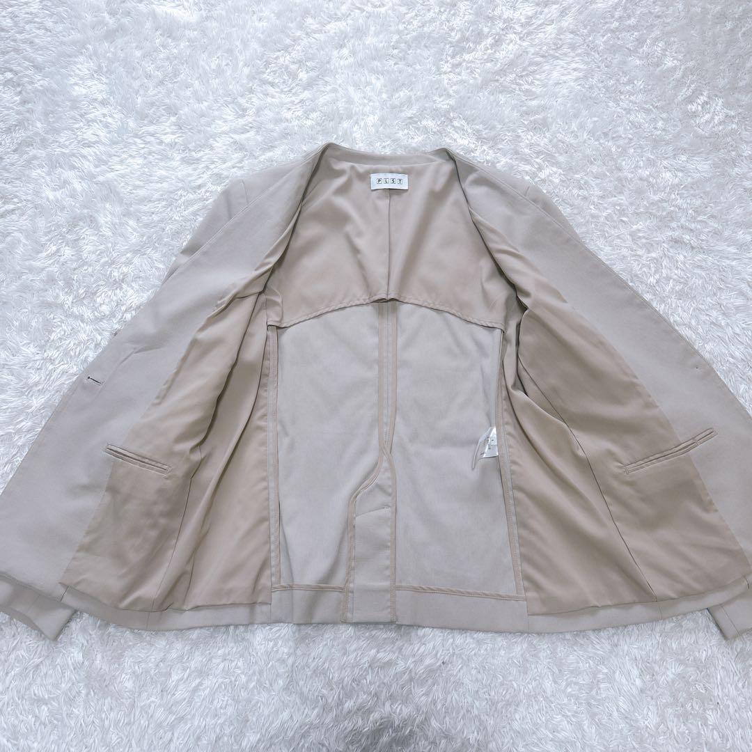 PLST プラステ セットアップ　パンツスーツ　ウォッシャブル　ベージュ Ｌ
