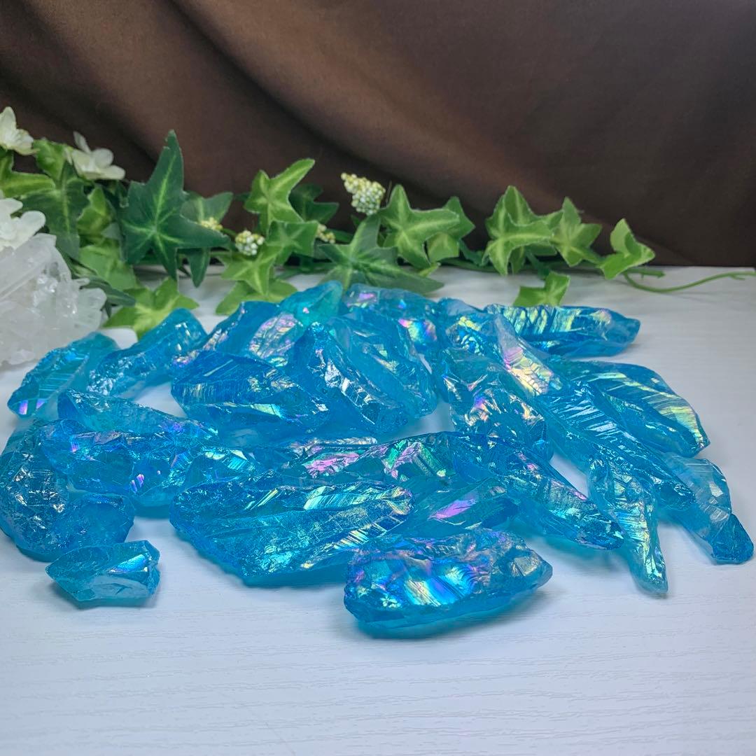 たっぷり500g☆アクアオーラクォーツ・ラフカット原石