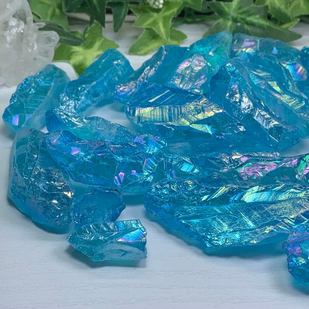 たっぷり500g☆アクアオーラクォーツ・ラフカット原石