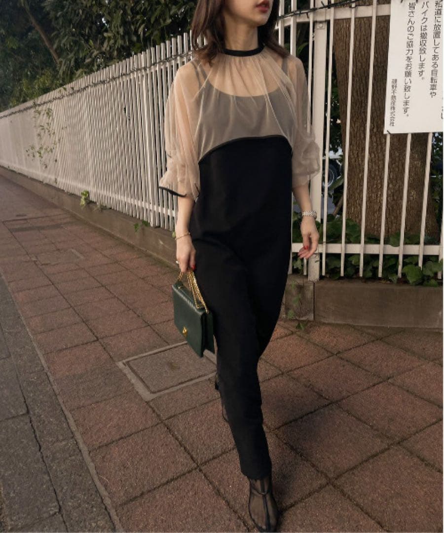 ※値下げ【美品】ameri MANY WAY AIRY VEIL DRESS 黒