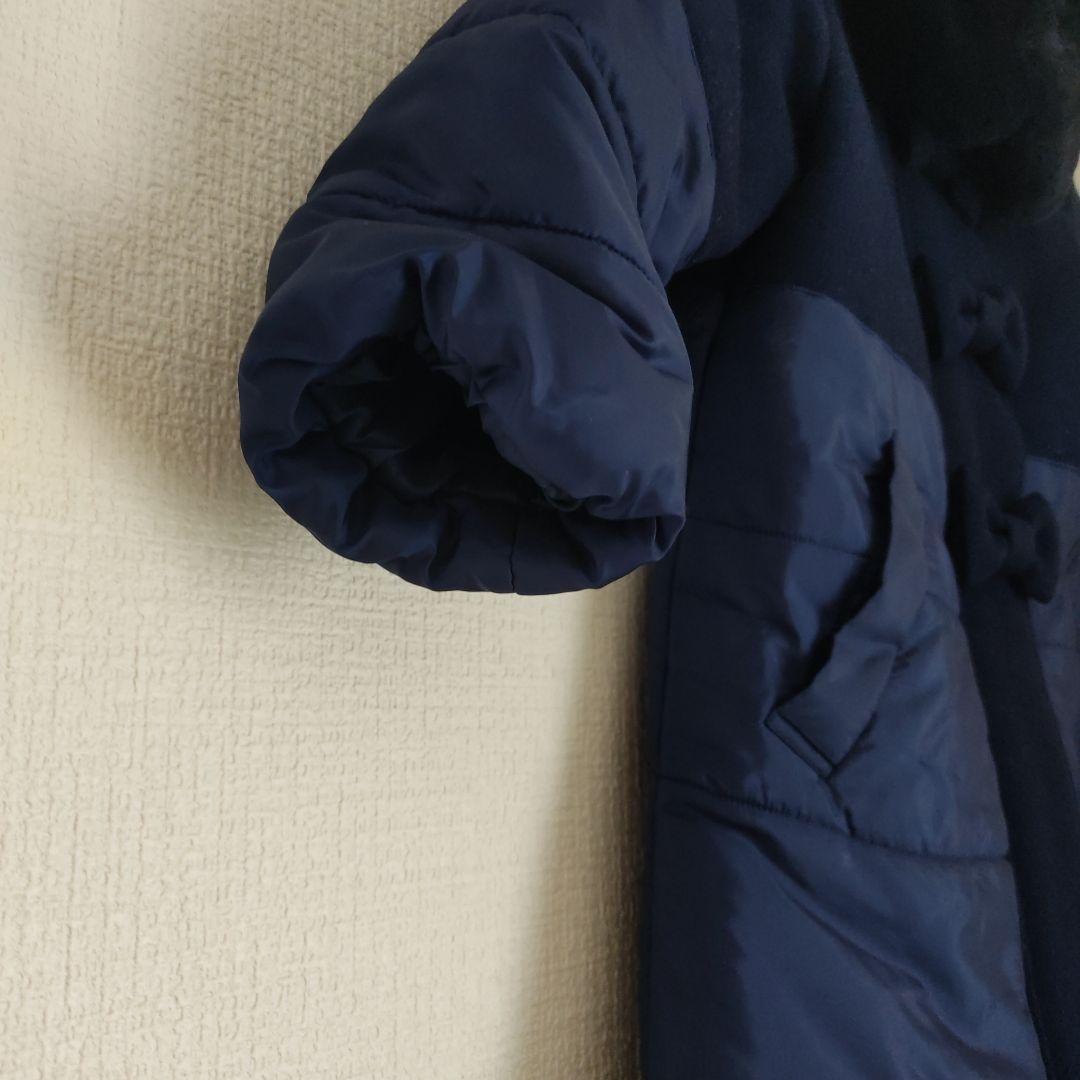familia　コート　ウール　ファー付き　ネイビー　ファミリア　110
