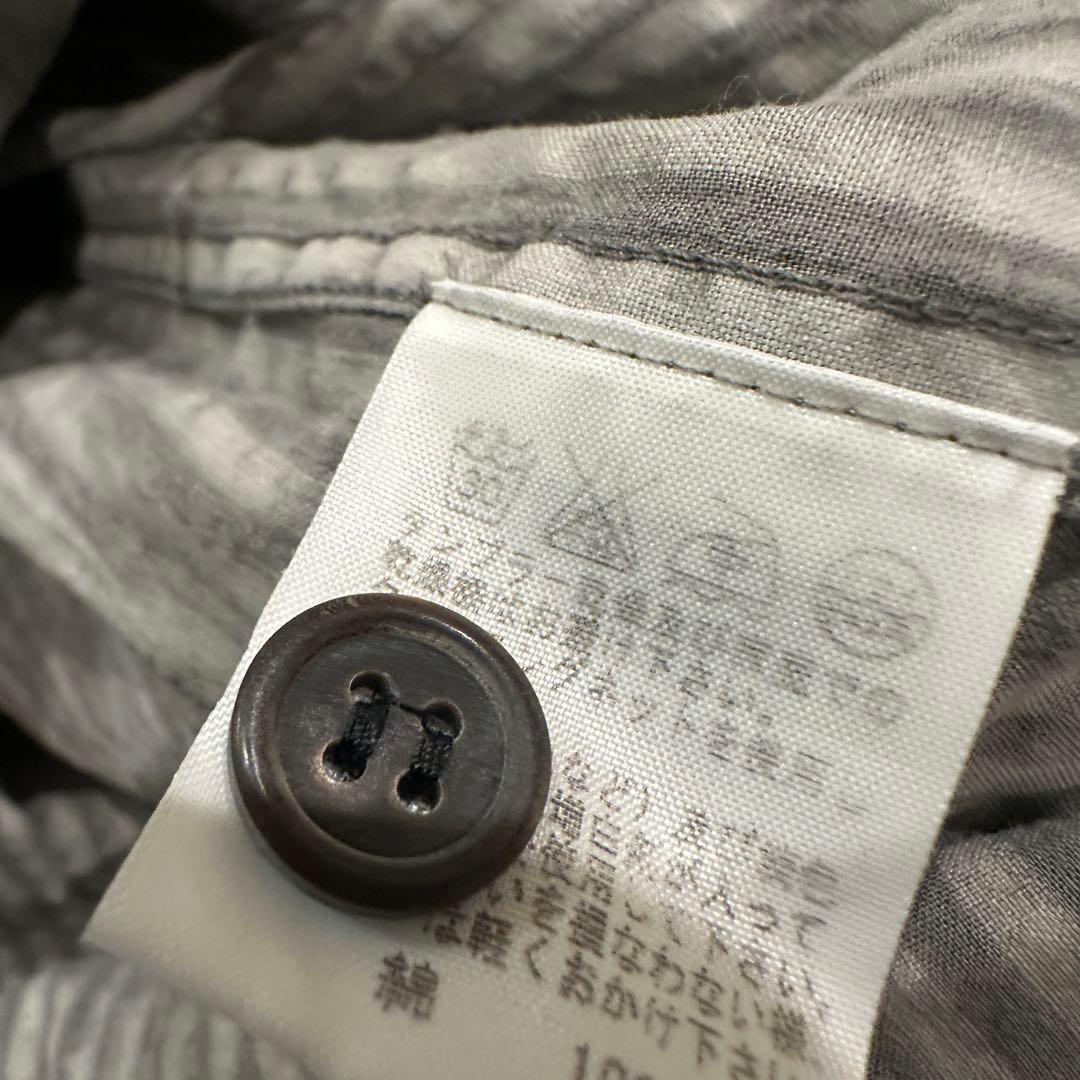 ISSEY MIYAKE ストライプ長袖シャツ グレー
