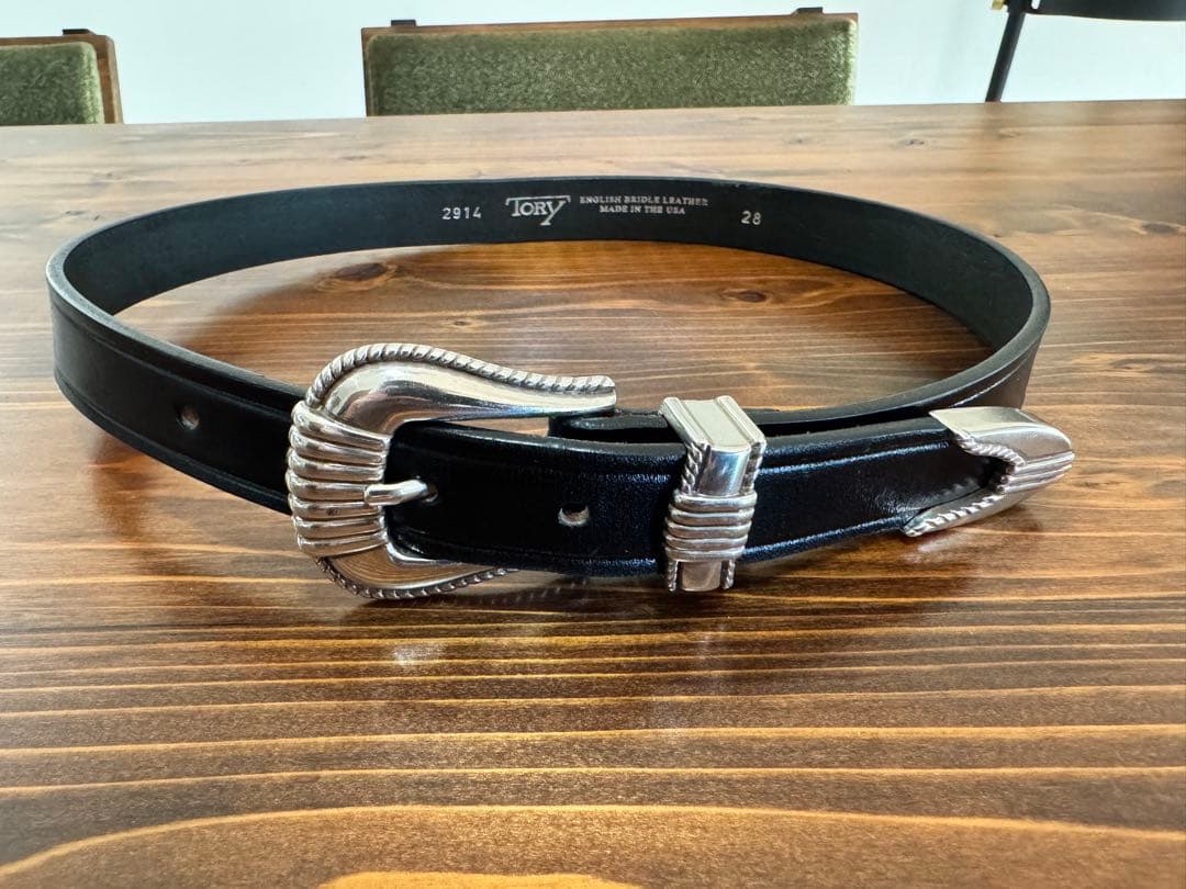 TORYLEATHERトリーレザーウエスタンベルト ブラック サイズ28USA製