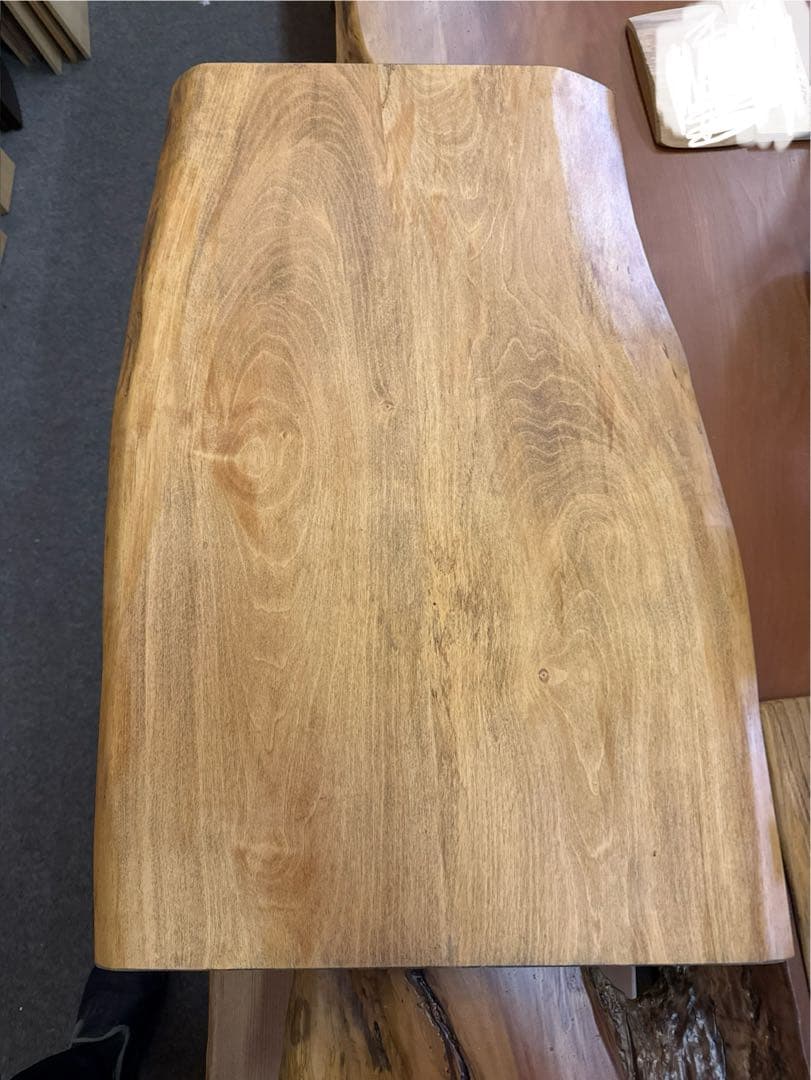 【75cm×49cm】テーブル　天板　塗装込　無垢材　耳付き