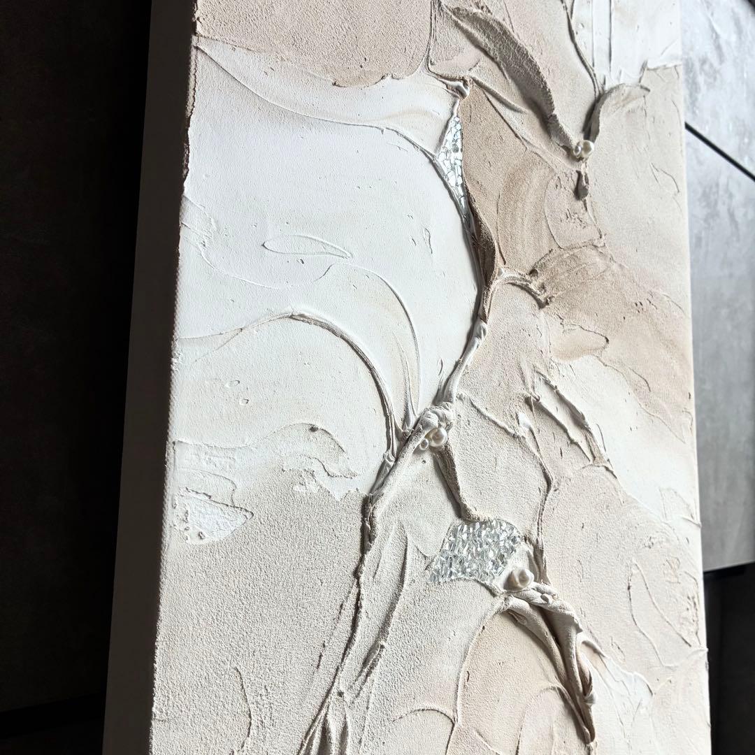 現代アート　80×39㎝　テクスチャーアート　モダン　絵画　抽象画　アートパネル