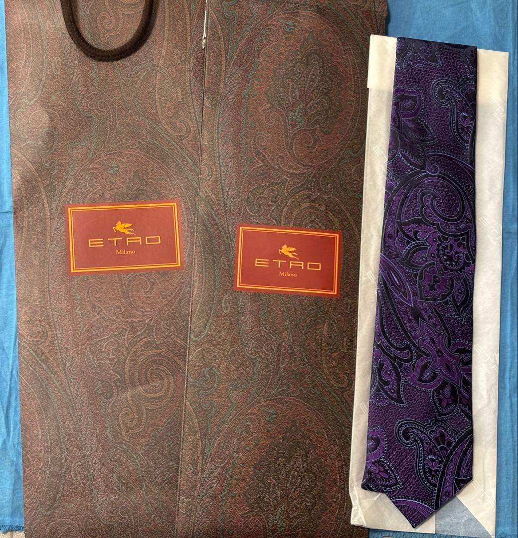 ETRO ペイズリー柄 シルクネクタイ