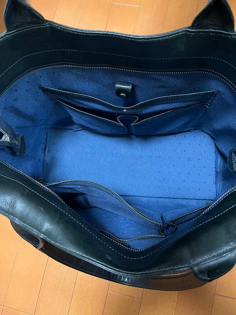 【こなき】FIVE WOODS レザートートバッグ ネイビーLsize