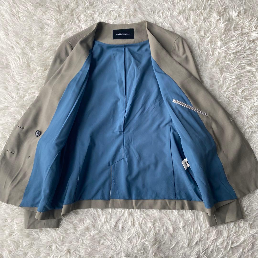 GREEN LABEL RELAXING ノーカラーダブルジャケット スーツ M