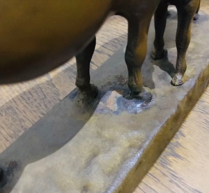 親子馬の置物