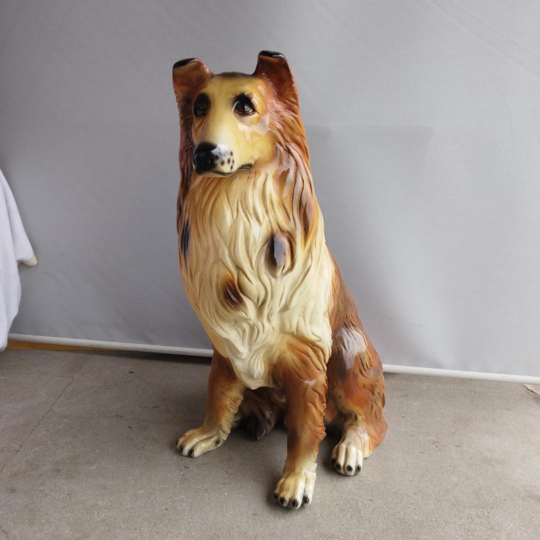 コリー 特大 置物 オブジェ インテリア ガーデン 犬の置物