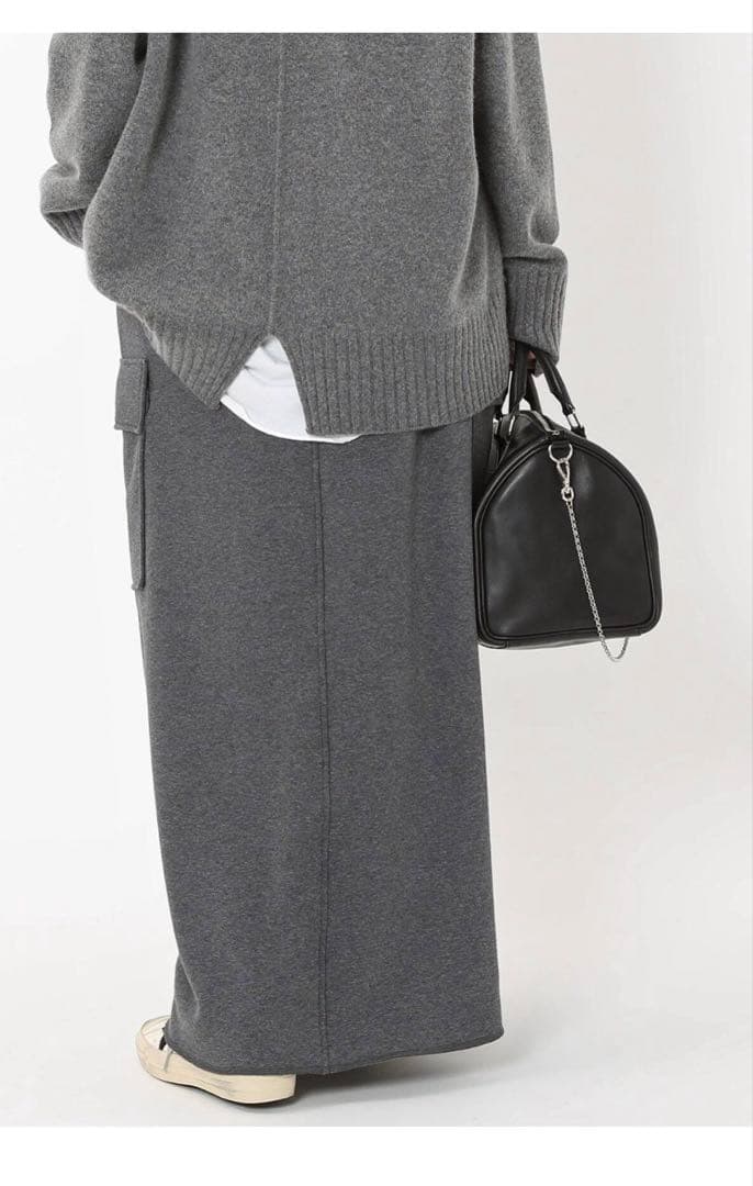 AP STUDIO ウォームスウェットカーゴスカートグレー